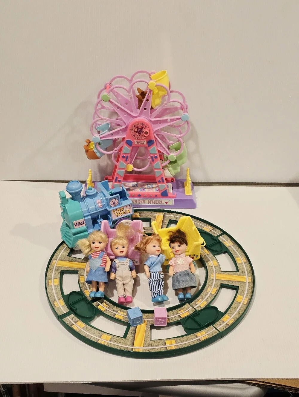 Vintage Amusement Park Lil Kids Ferris Wheel and Doll Set